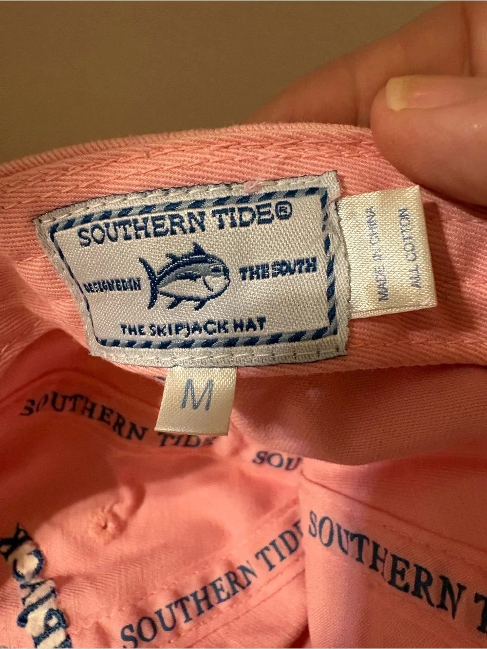 Southern Tide hat Pink Skipjack Embroidered Baseball Cap pink blue women medium